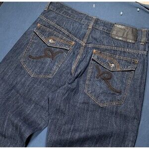 Vintage Y2k Rocawear Baggy Jeans Mens 38x32 Embroidered Skater Flap Pocket